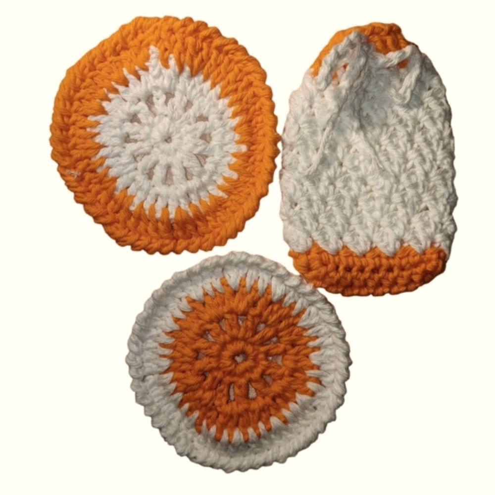 Handmade Soap Bag And Makeup and Scrub Pads Crochet